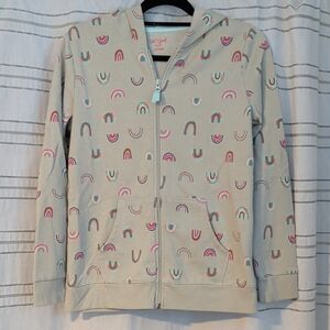 Cat & Jack Cream Hoodie with Rainbow Pattern